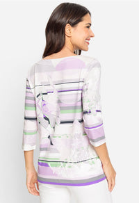 Stripe and Floral Design Top