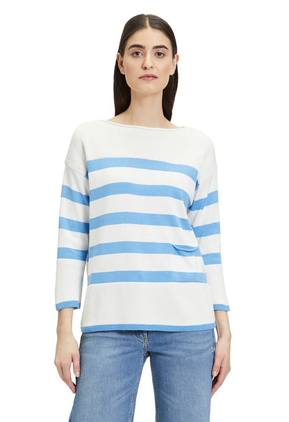 Striped Knit Jumper With Round Neck