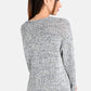 Knit Pullover in White/Blue Melange