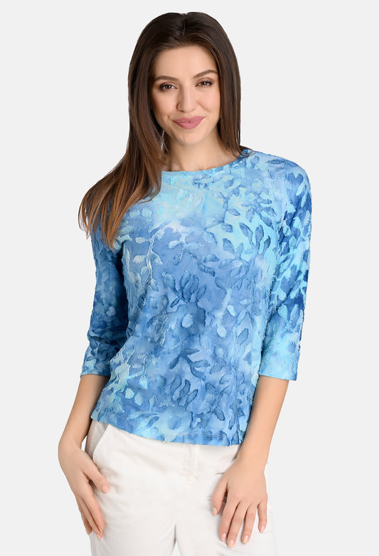 Blue and Turquoise Tie Dye Top