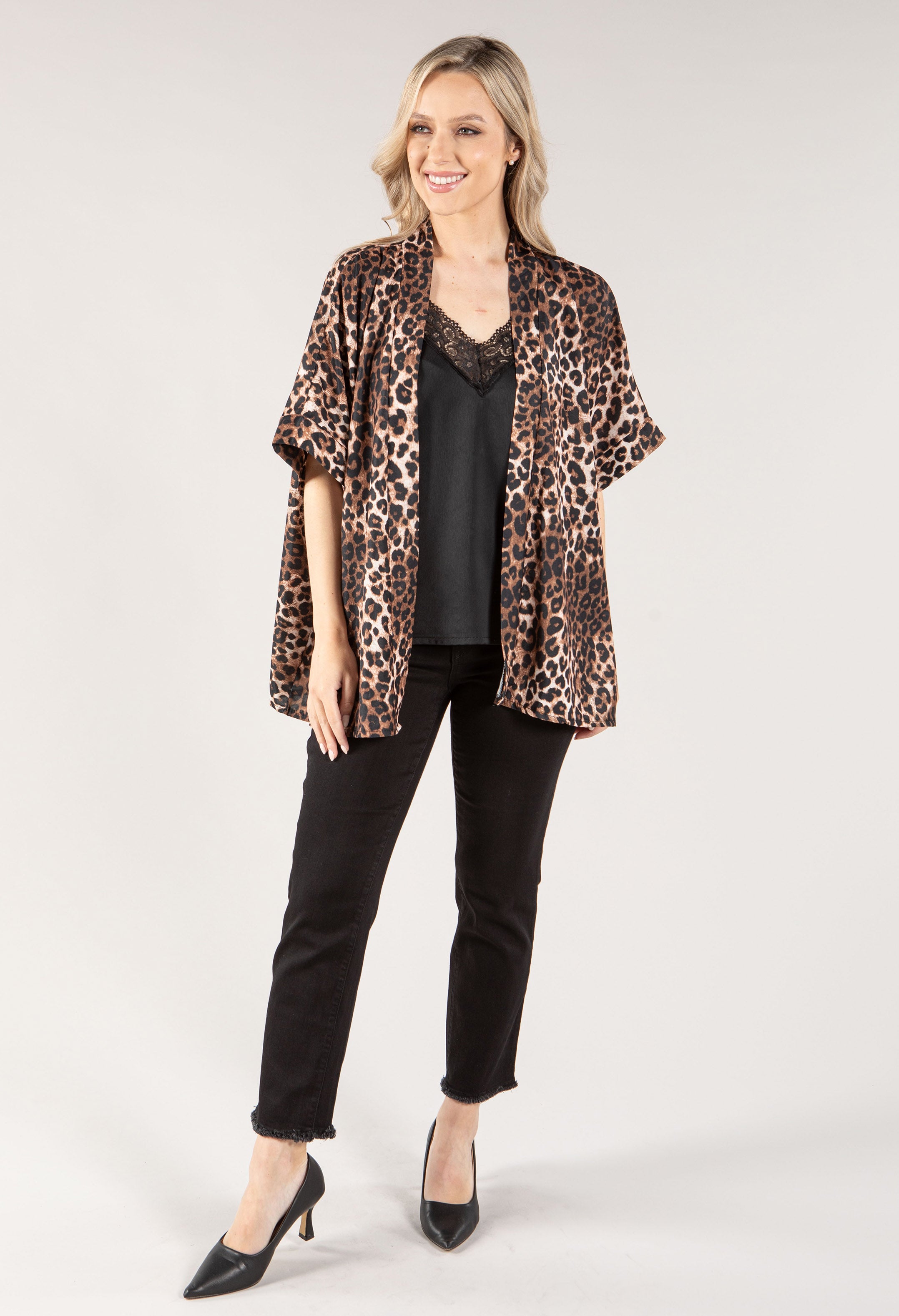 Overiszed Front Tie Animal Print Shirt