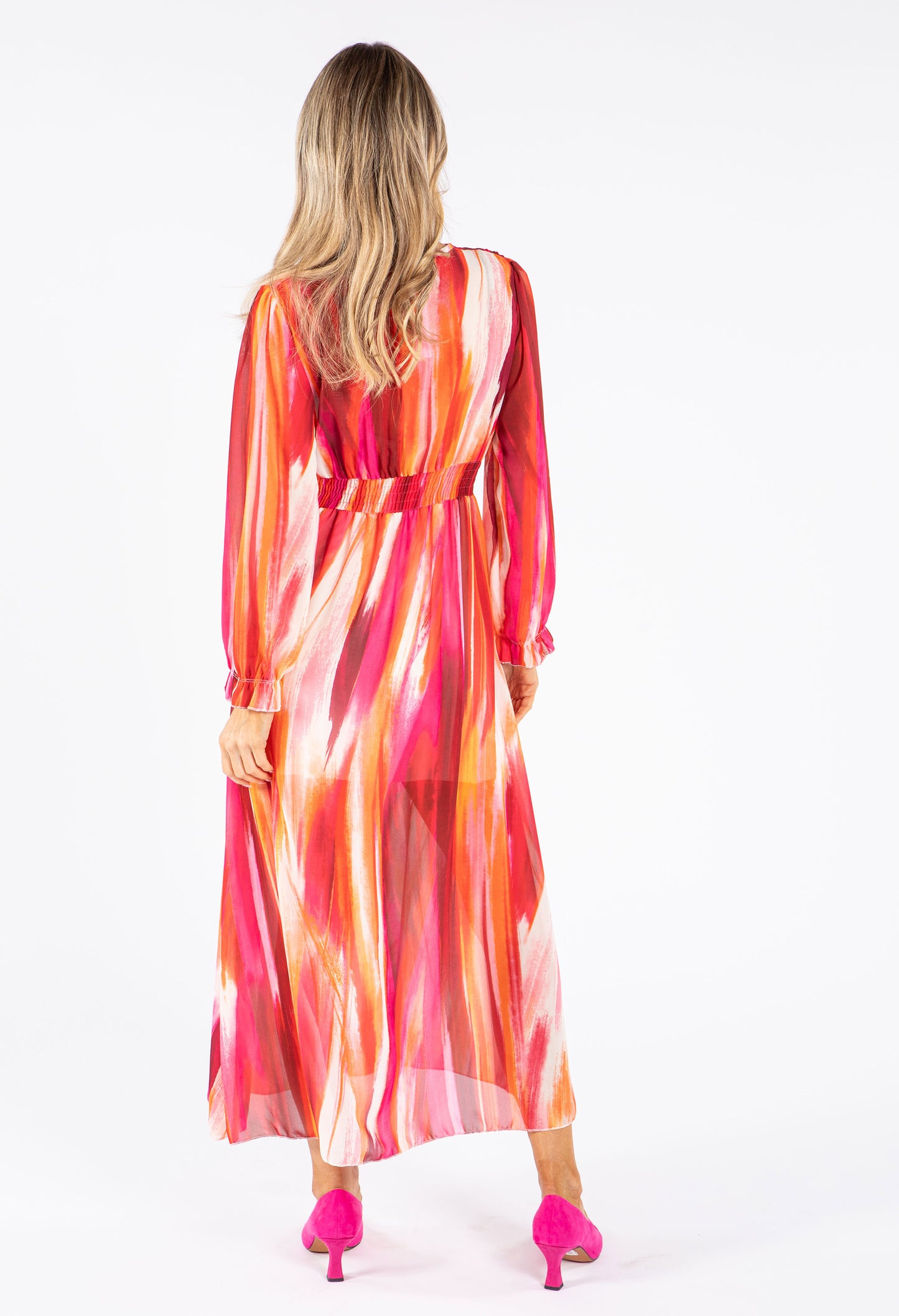 Elle Dress in Sunset Print