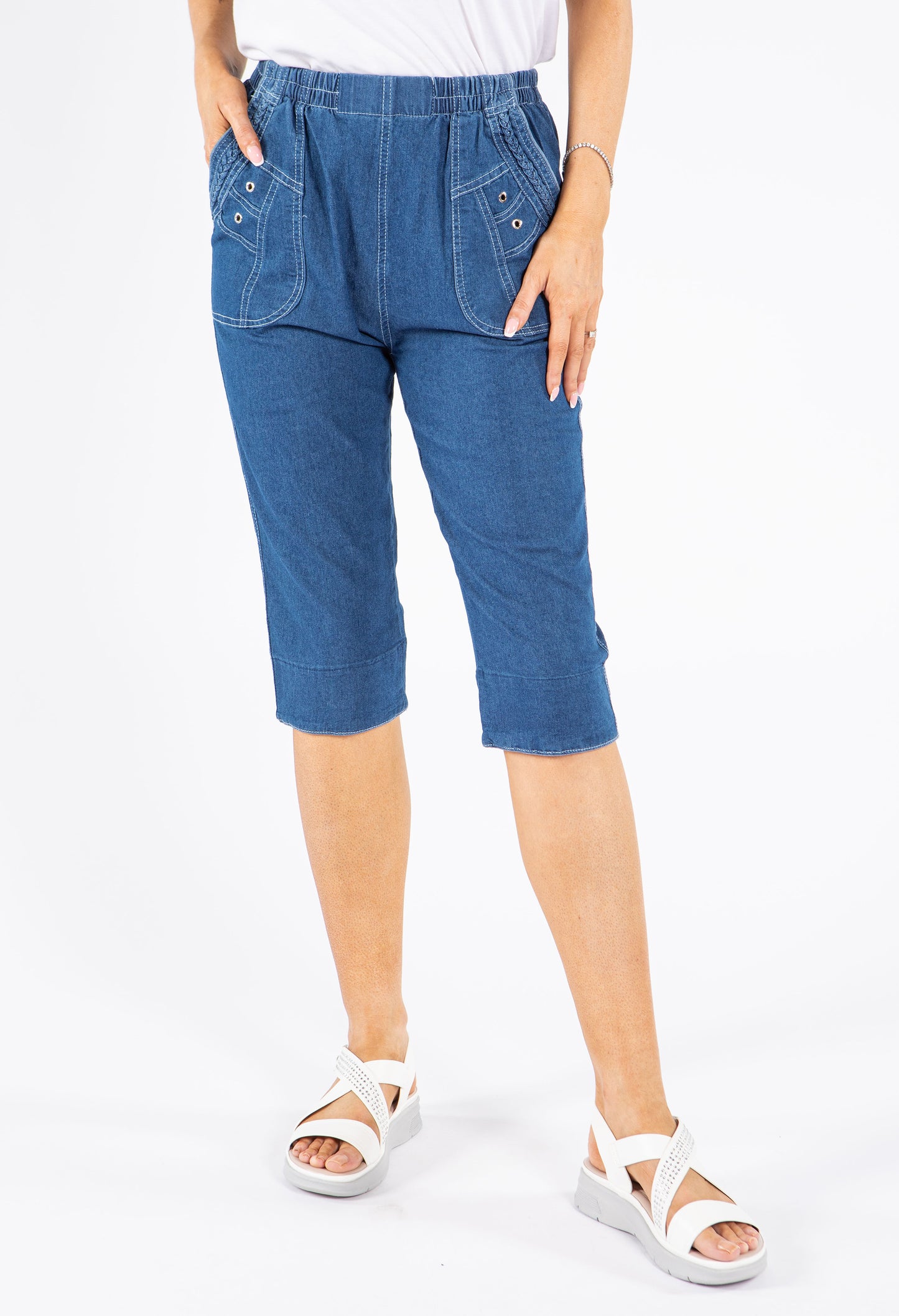 Pull On Denim Capris