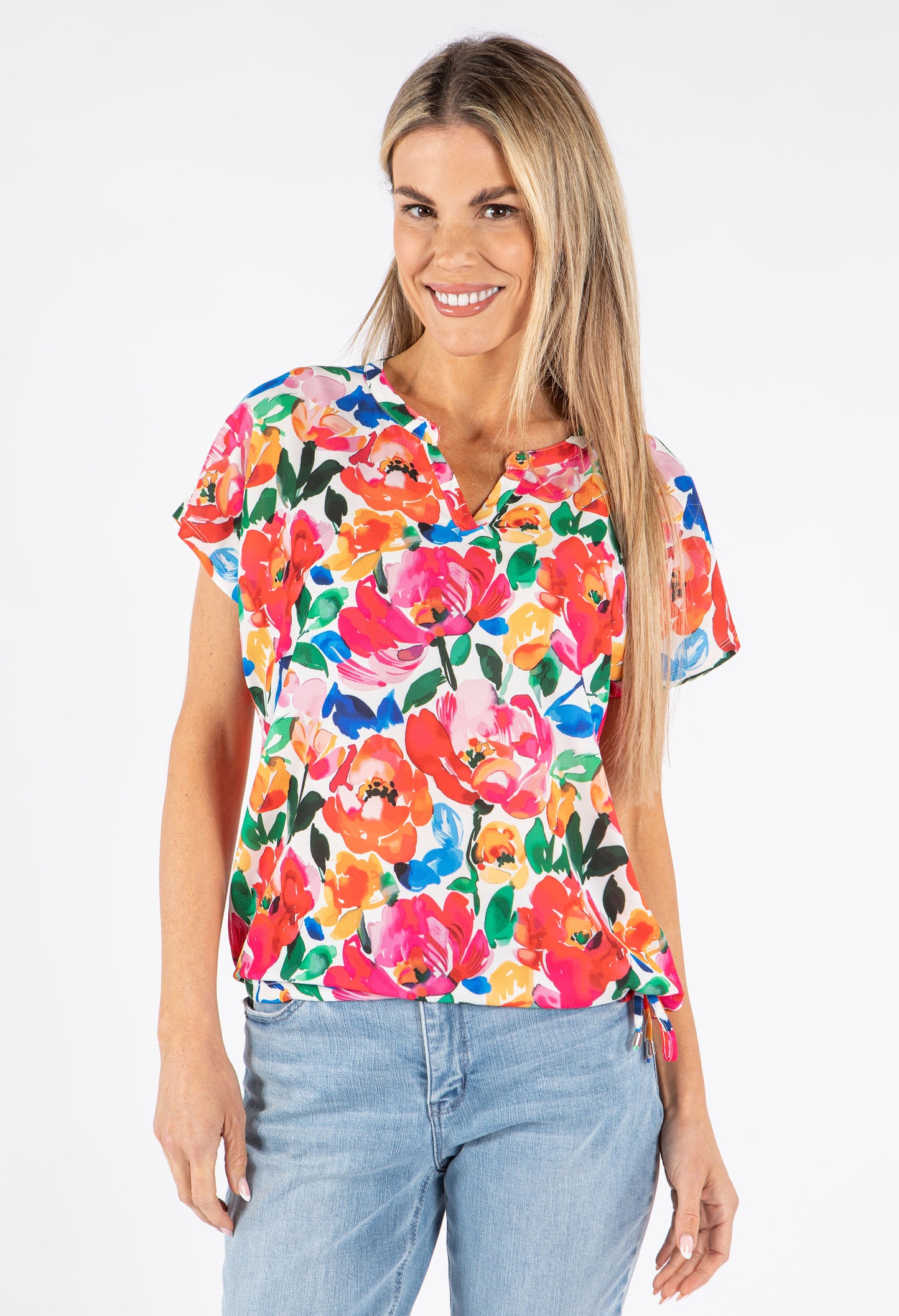 Floral Print V-Neck Top