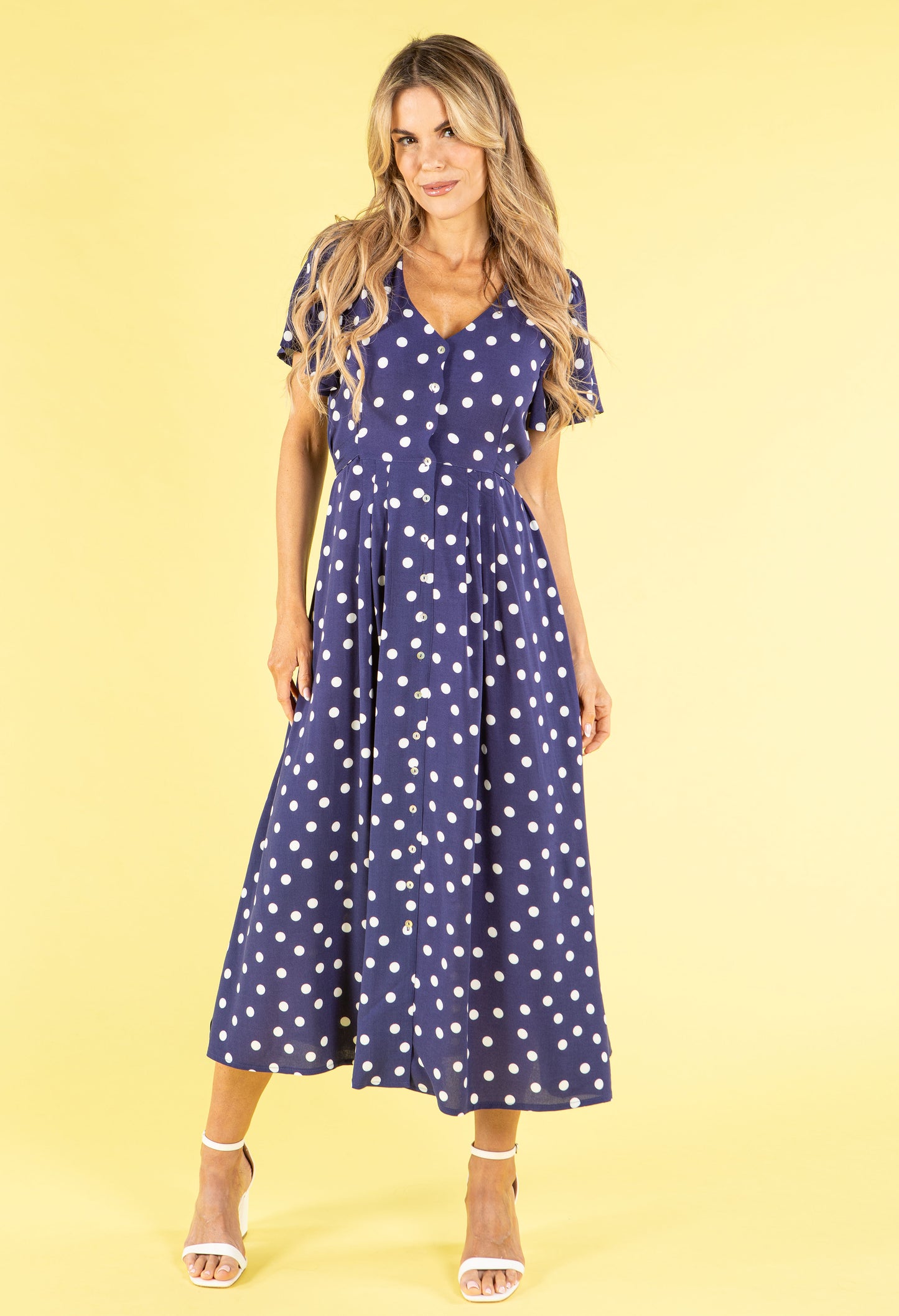 Button Through Polka Dot Dress