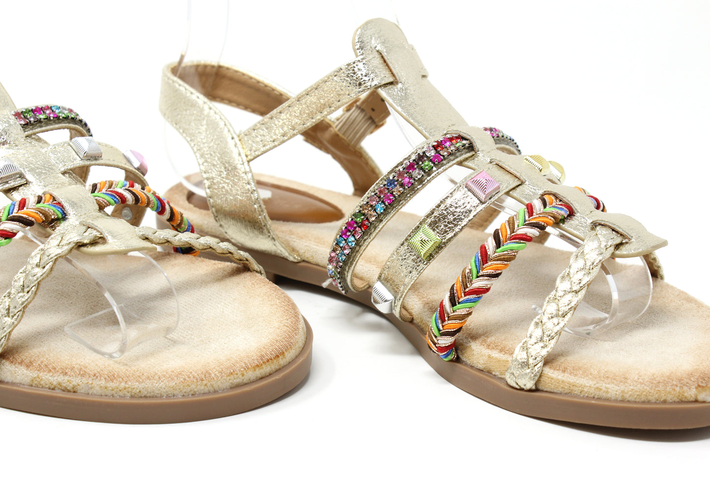Metallic Multi Strap Sandal