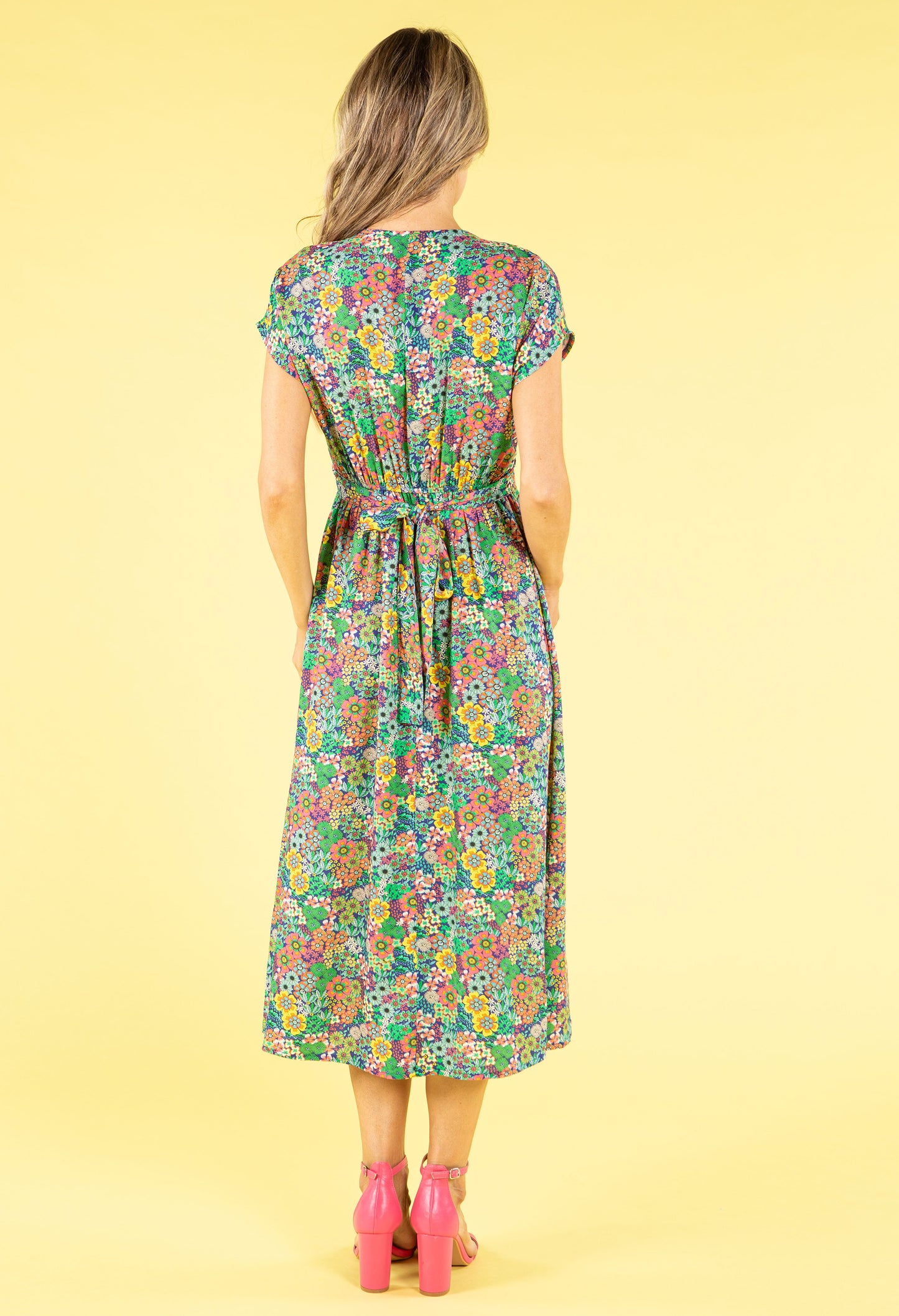 Kiki In Bloom Tie Waist Midi Dress