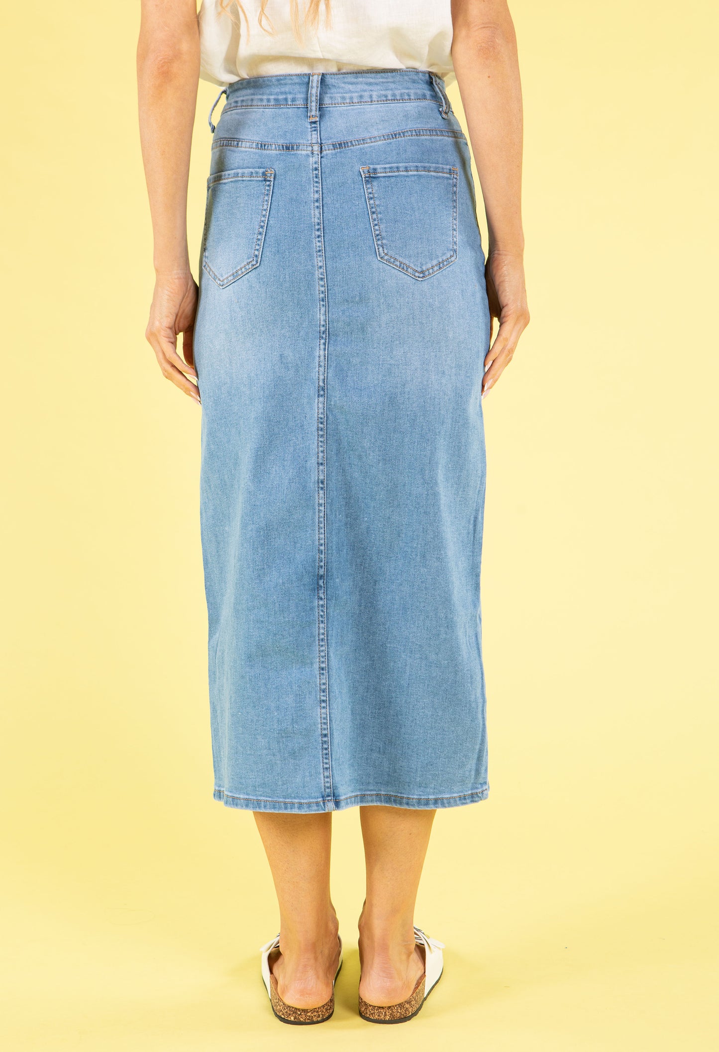 Light Denim Midi Skirt