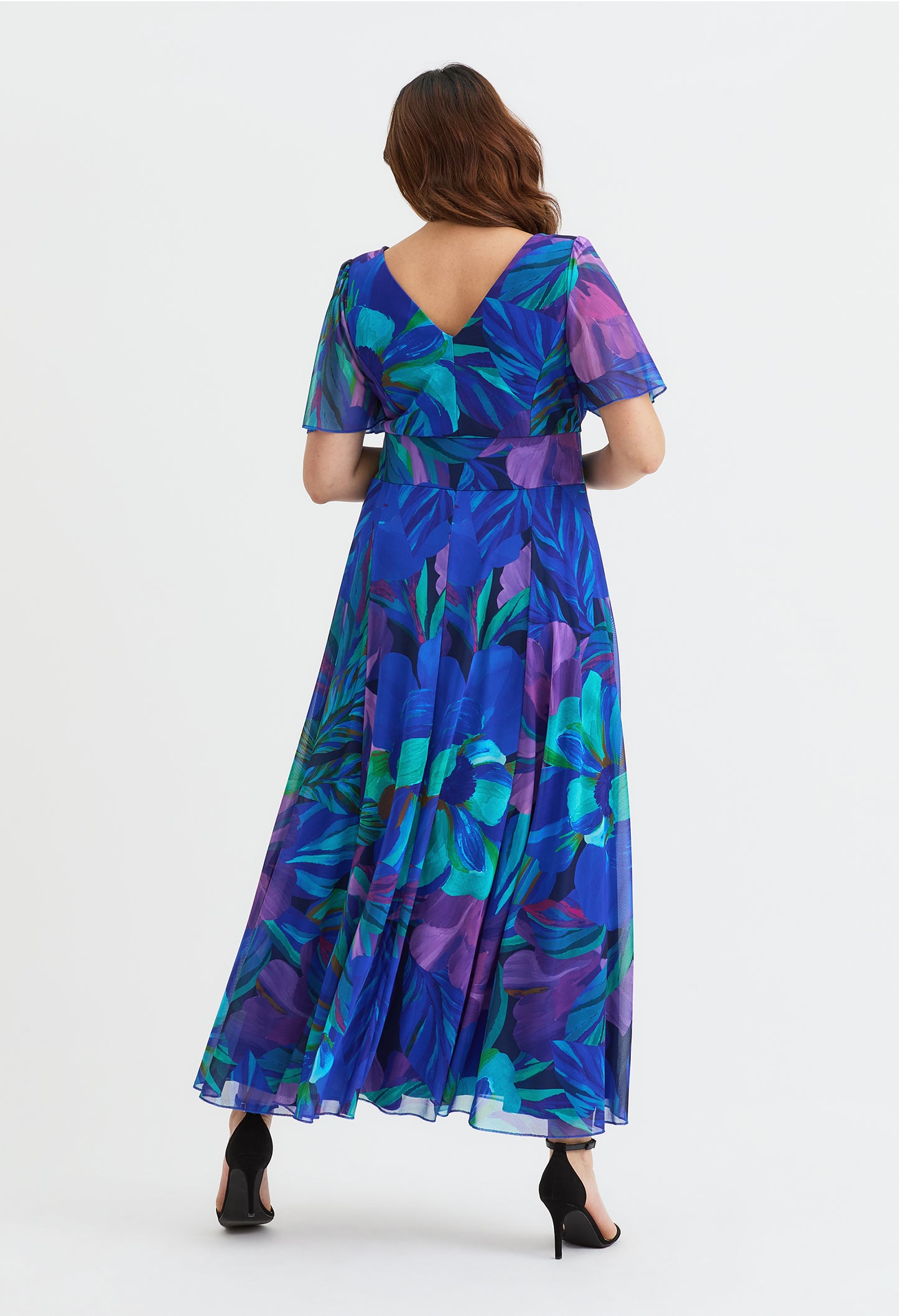 Isabelle Multi Float Sleeve Maxi Curve+ Dress