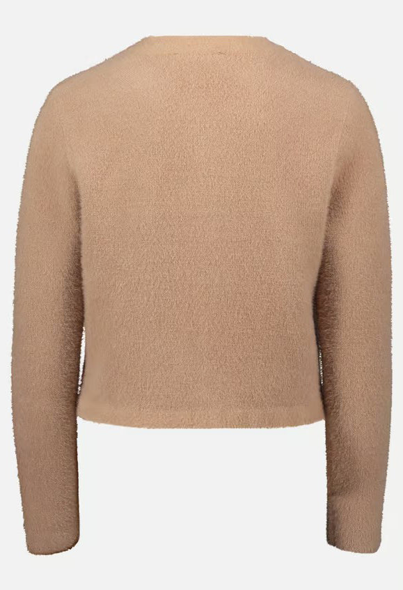 Knit cardigan with patch pockets