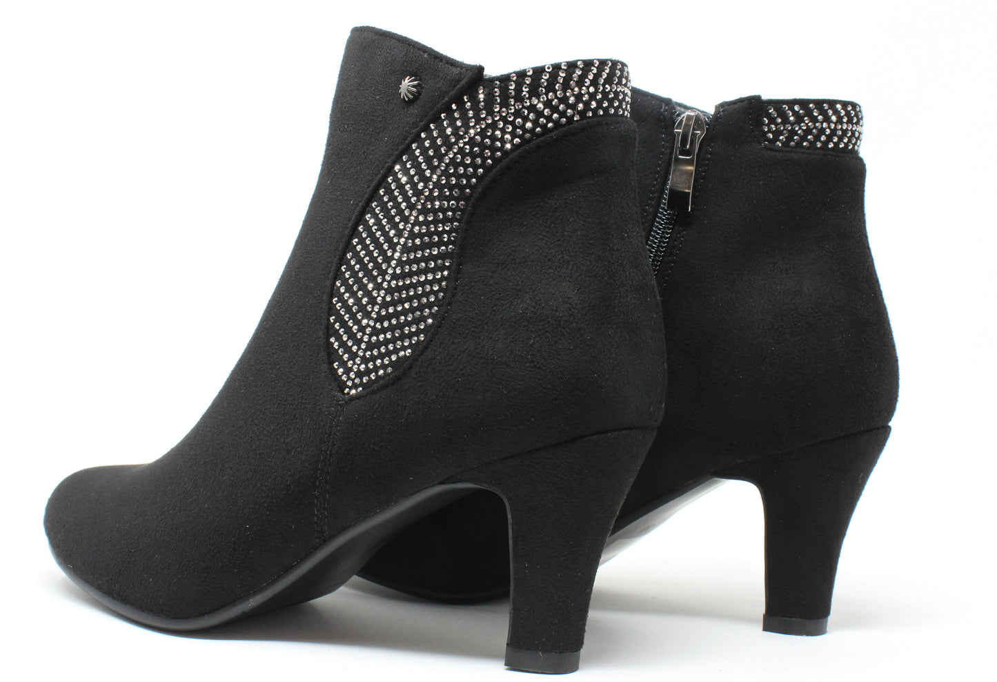 Diamante Feathered Ankle Boot