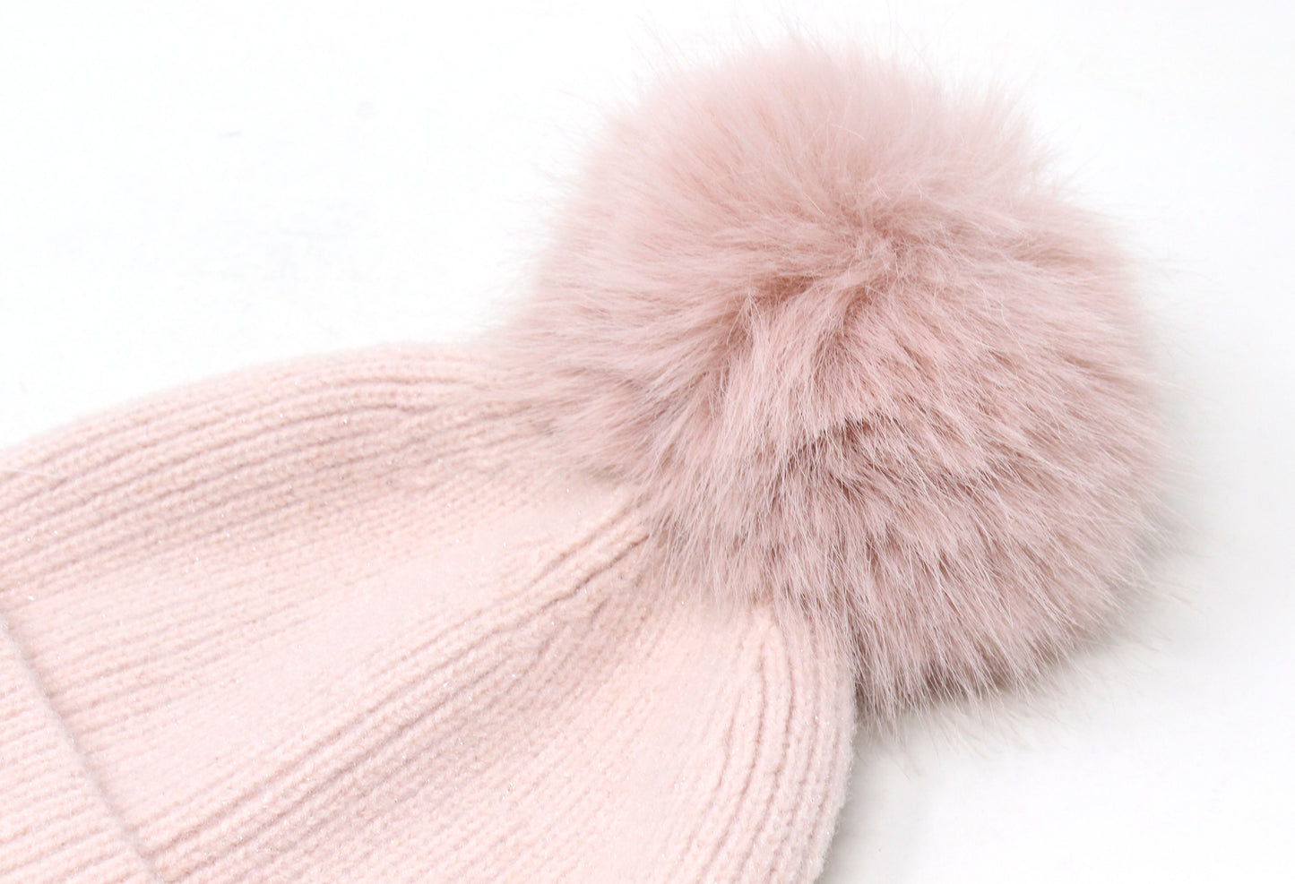 Ribbed Knit Pom Pom Beanie