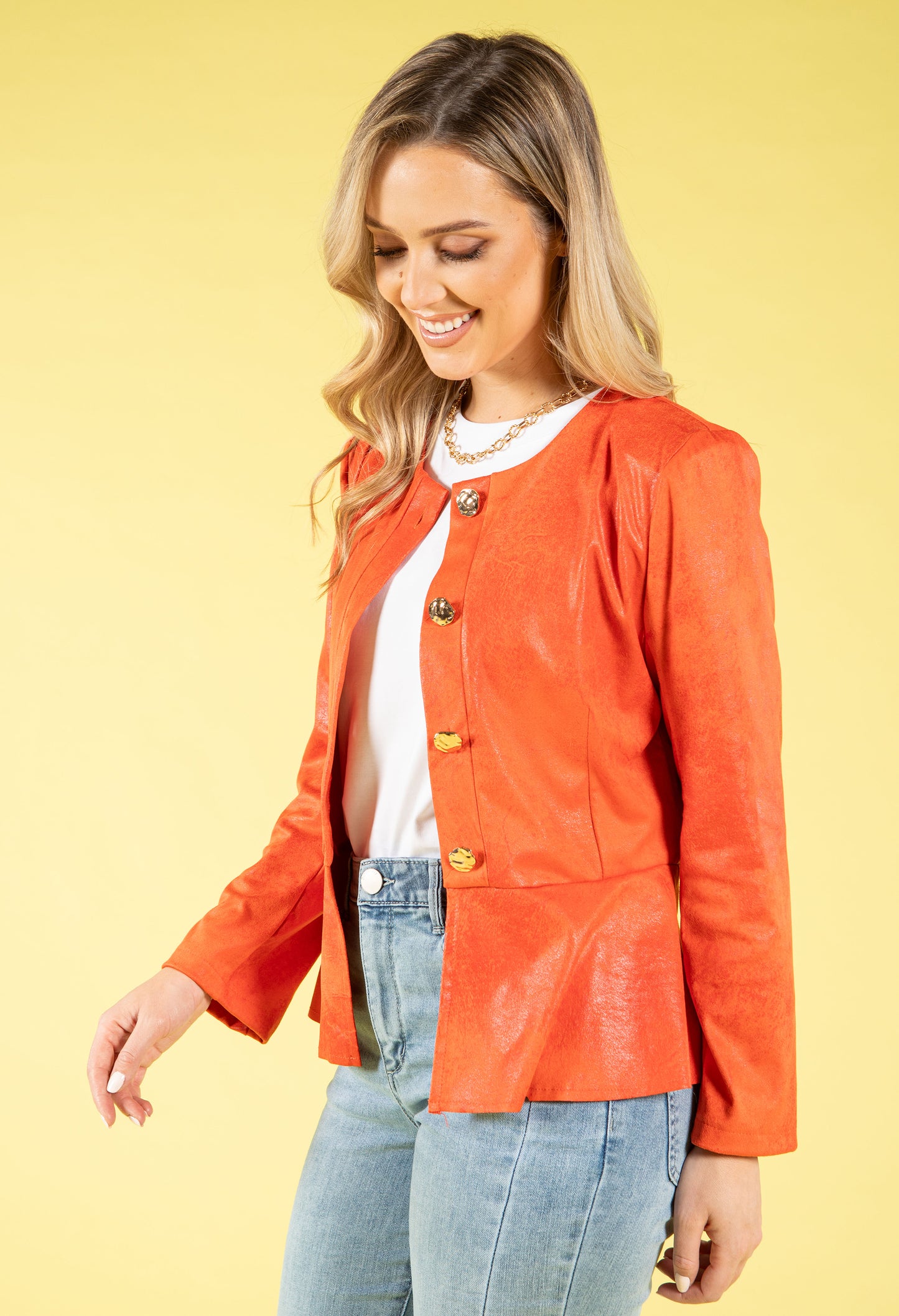 Vintage Leather Peplum Jacket