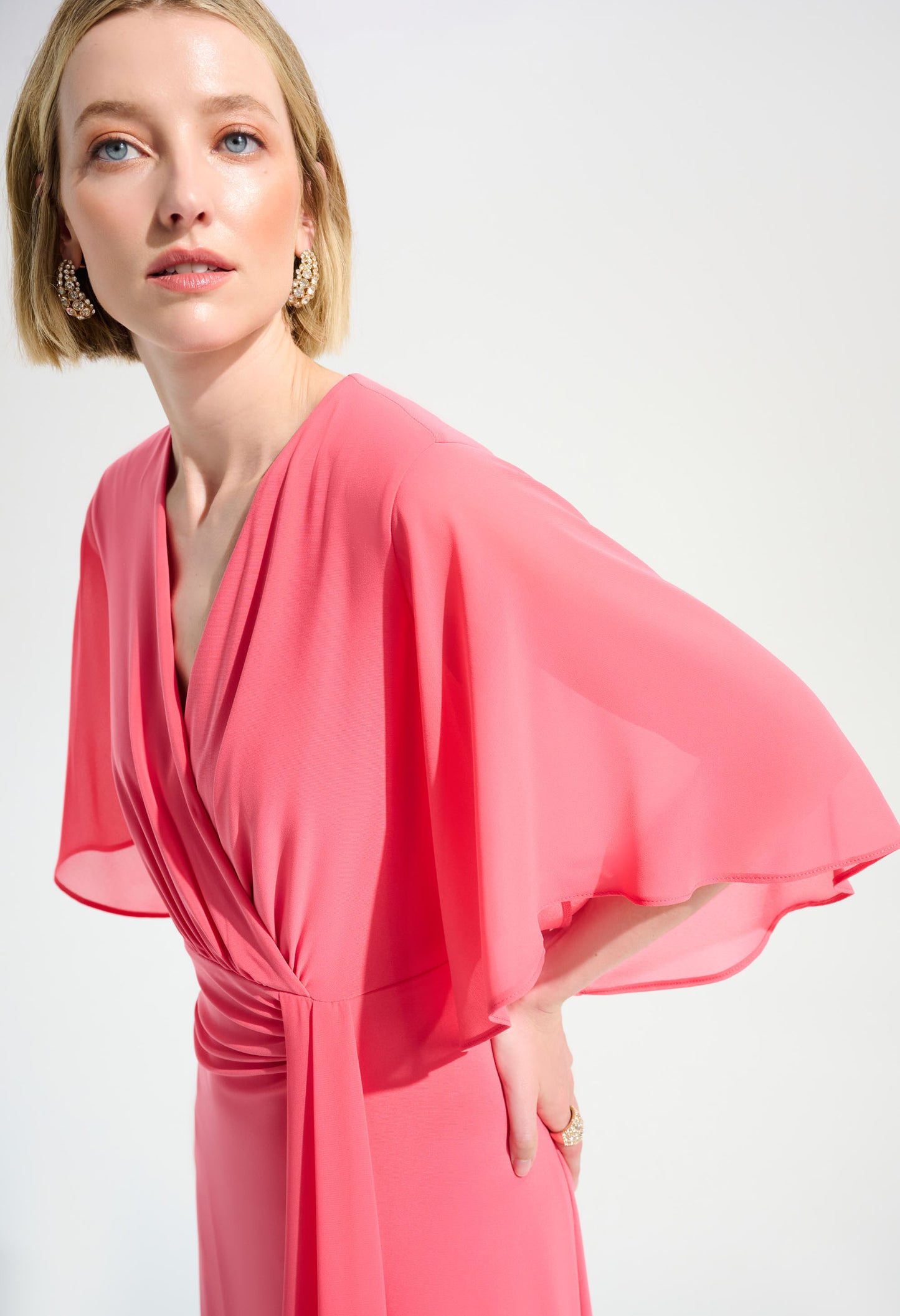 Knee-length Wrap Style Dress