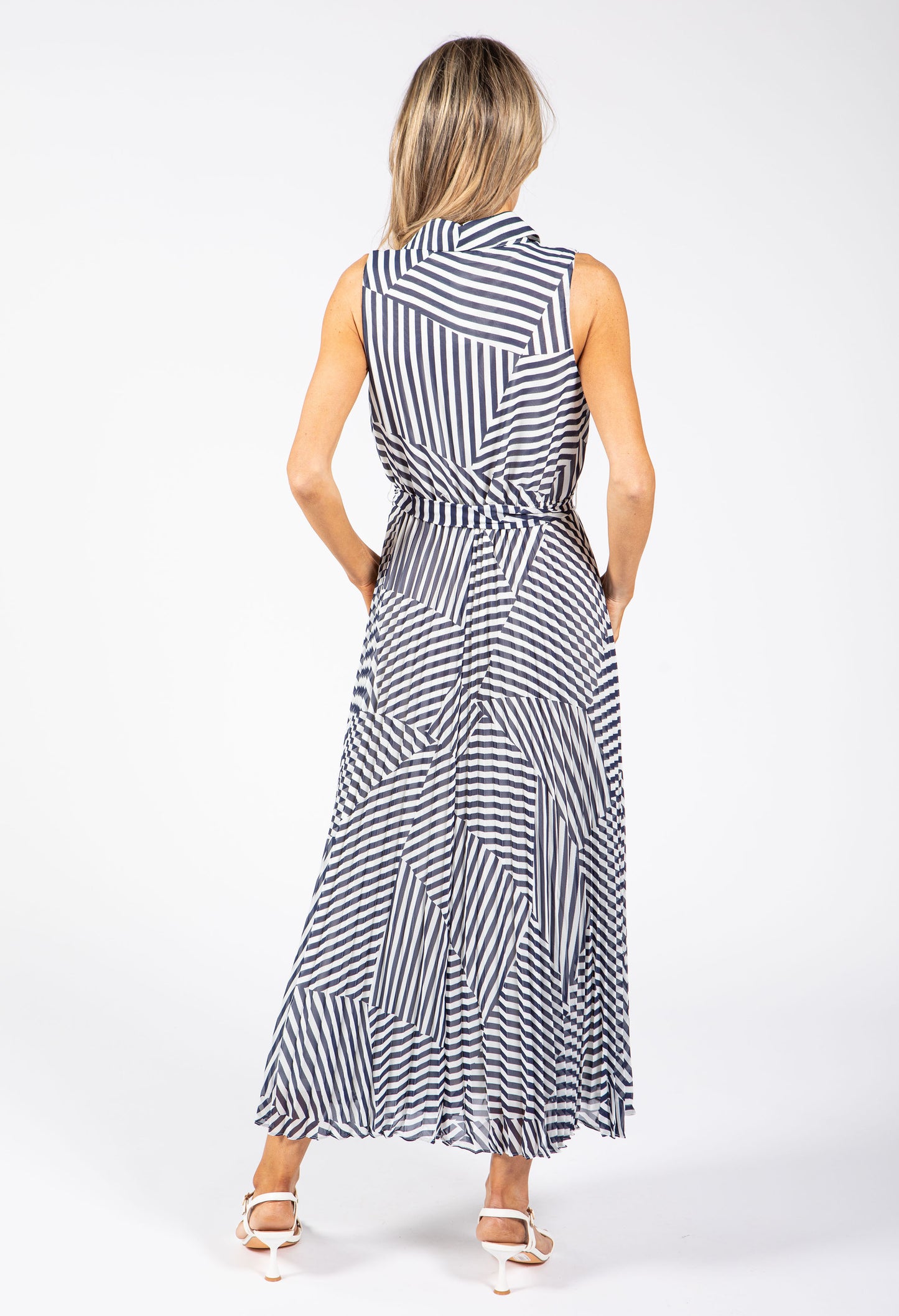 Asymmetrical Striped Shirt Dress