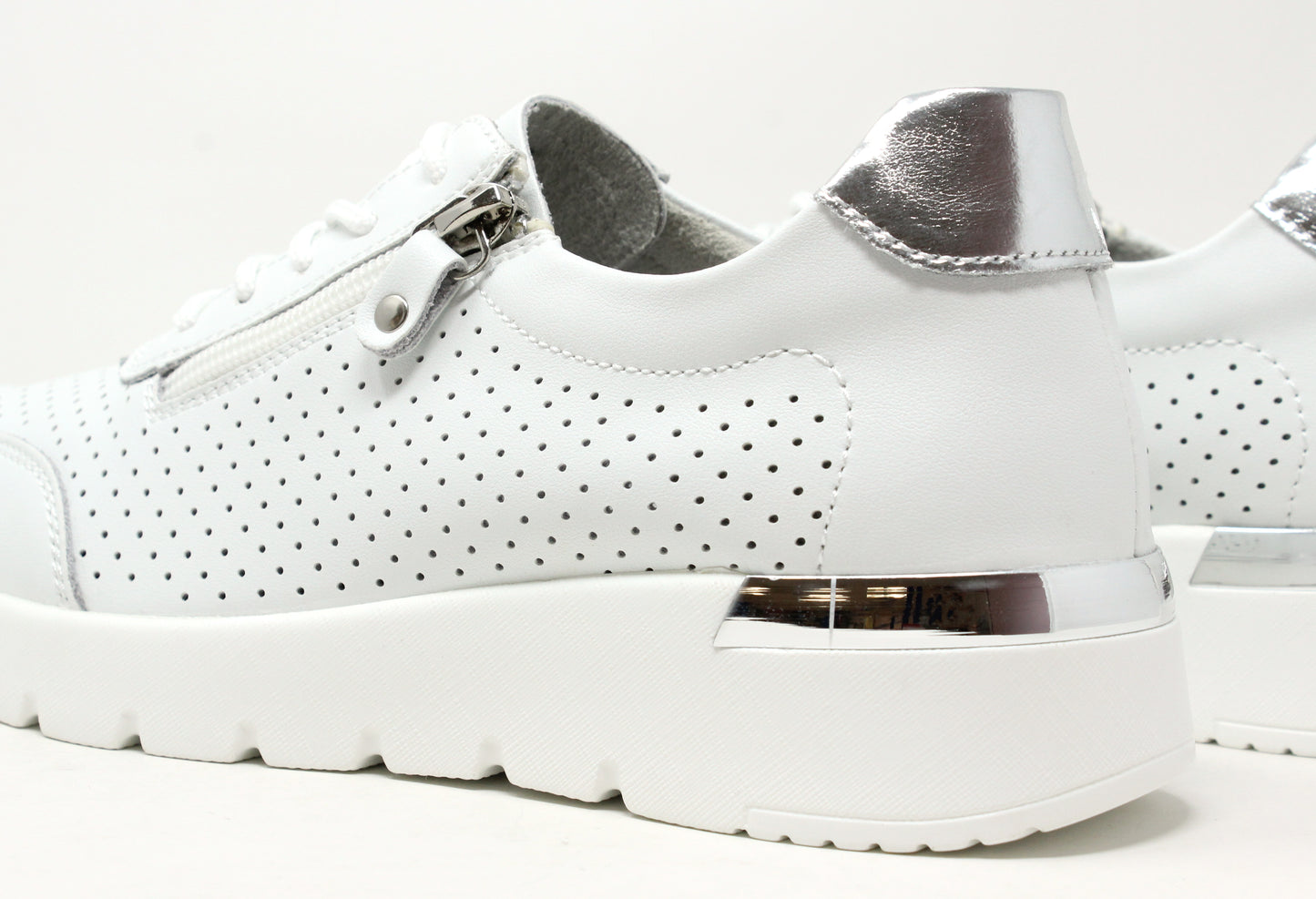 Laser Cut White Trainer