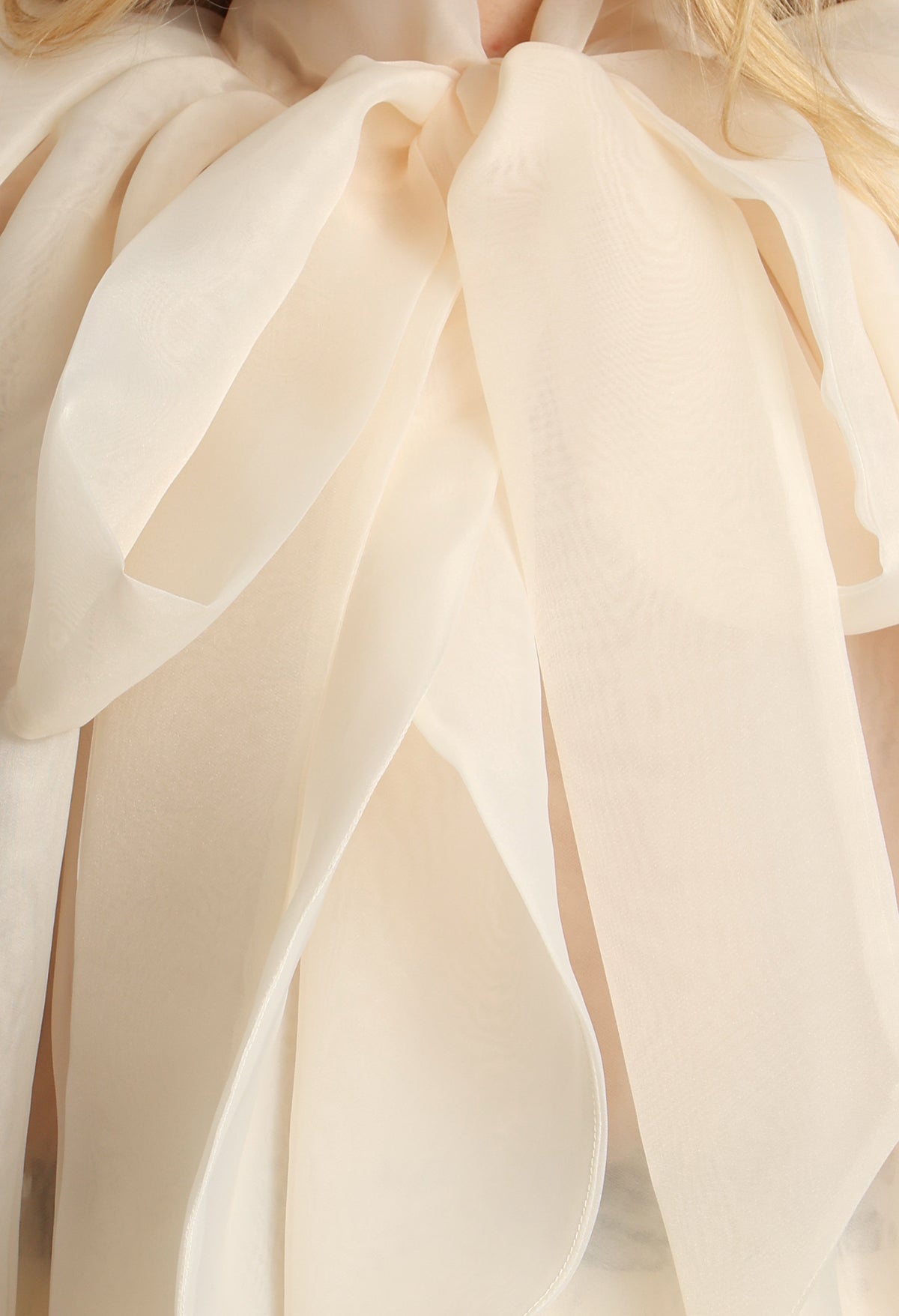 Organza Pussy Bow Blouse