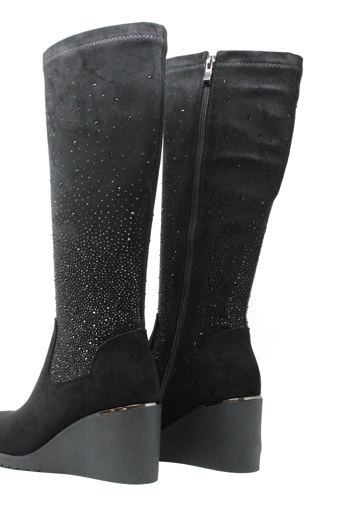 Sparkle Knee High Wedge Boot
