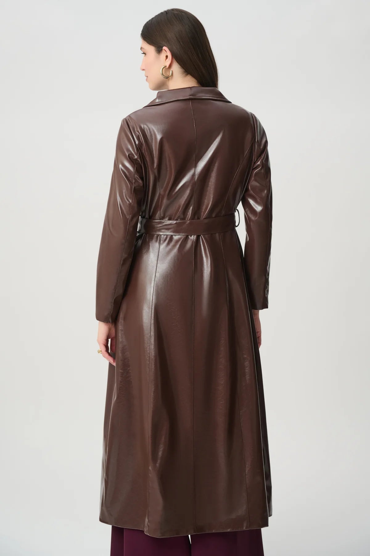Leatherette Trench Coat, view 5 – Pamela Scott