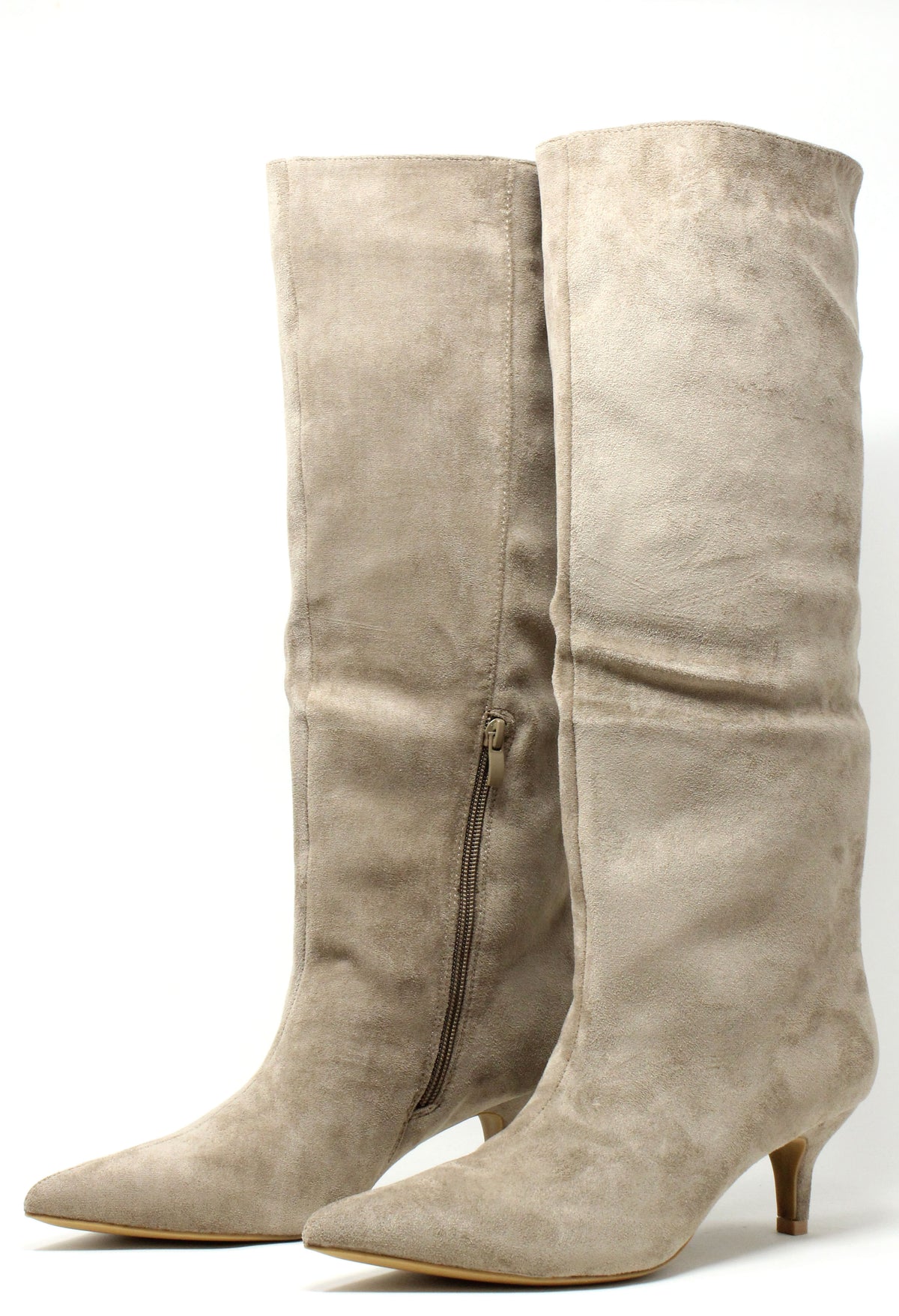 Faux Suede Knee High Boot