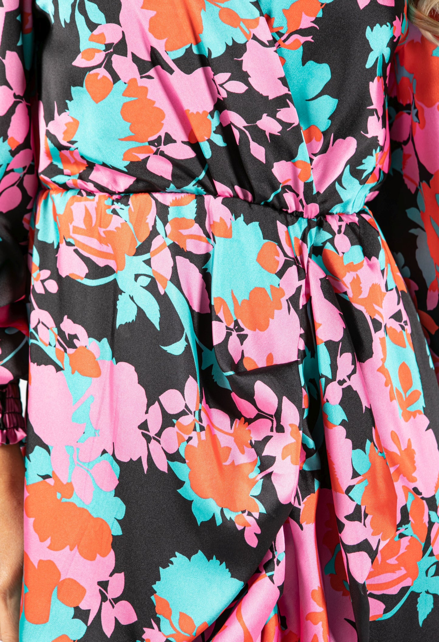 Floral Wrap Style Short Dress