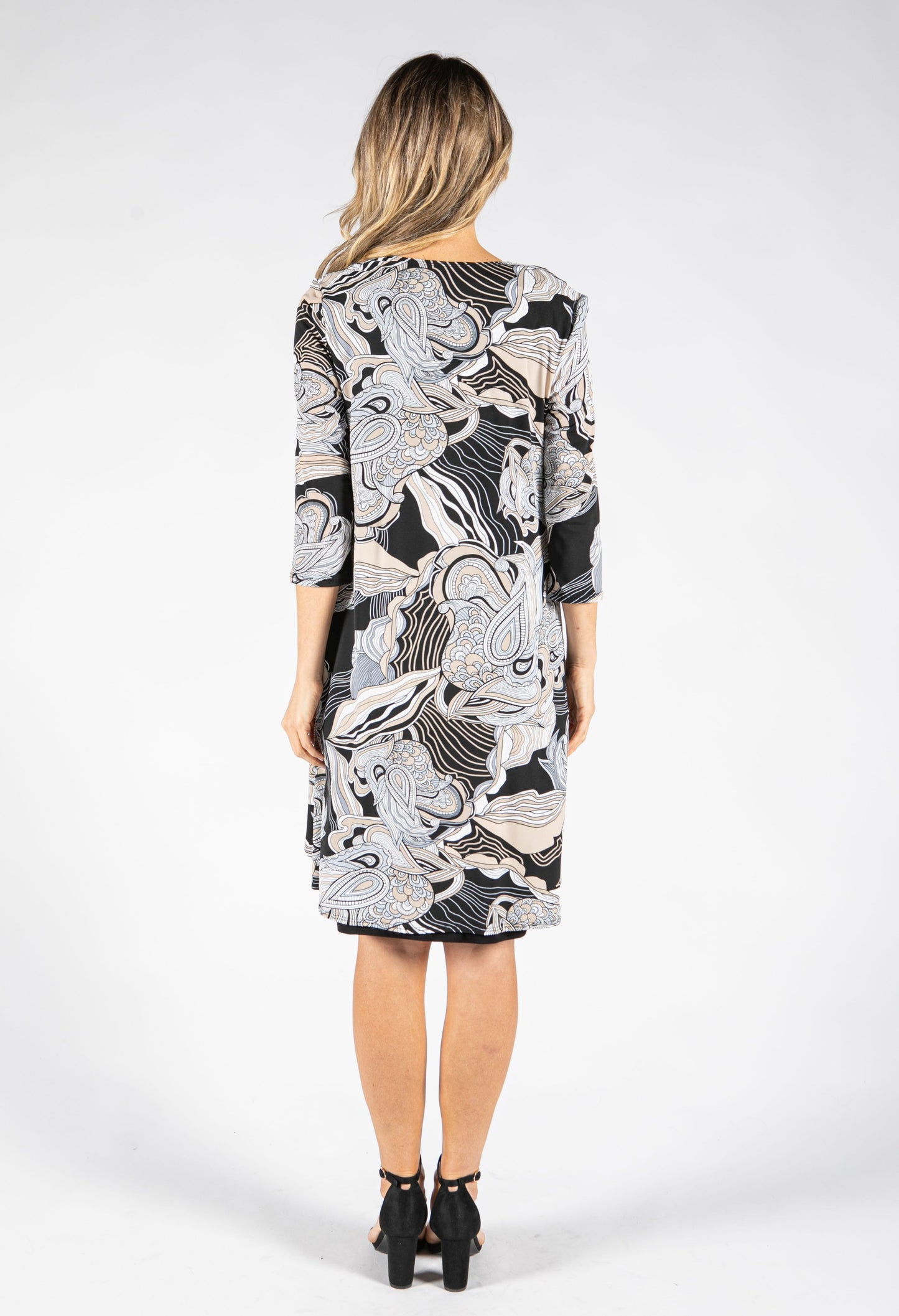 Abstract Pattern Two Piece Dress