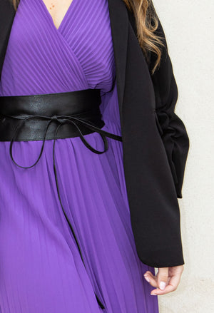 Smooth Faux Leather Obi Belt