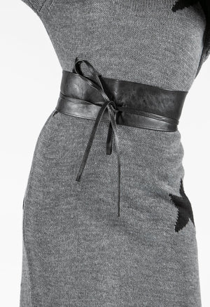 Smooth Faux Leather Obi Belt
