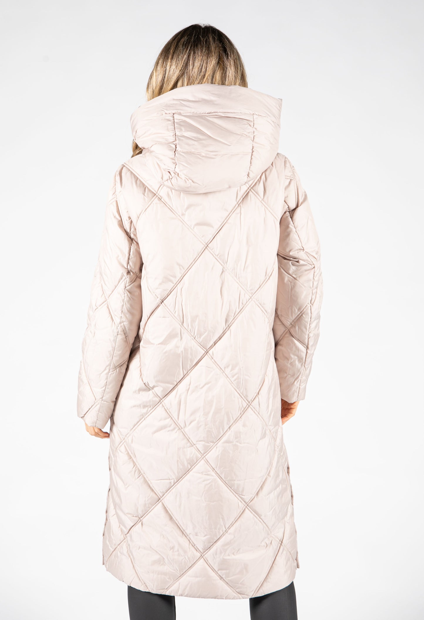 Longline Quilted Hooded Coat