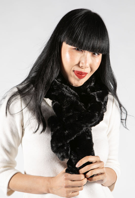 Faux Fur Gathered Look Scarf