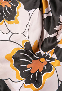 Large Floral Pattern Silk Scarf