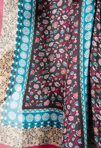 Floral Mix Print Silk Scarf