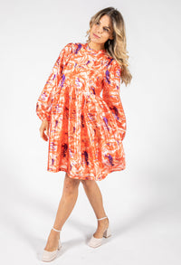 Orange Marble Swirl Dress