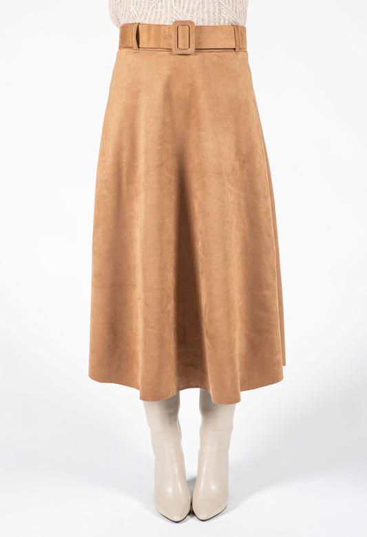 Belted Suedette Skirt