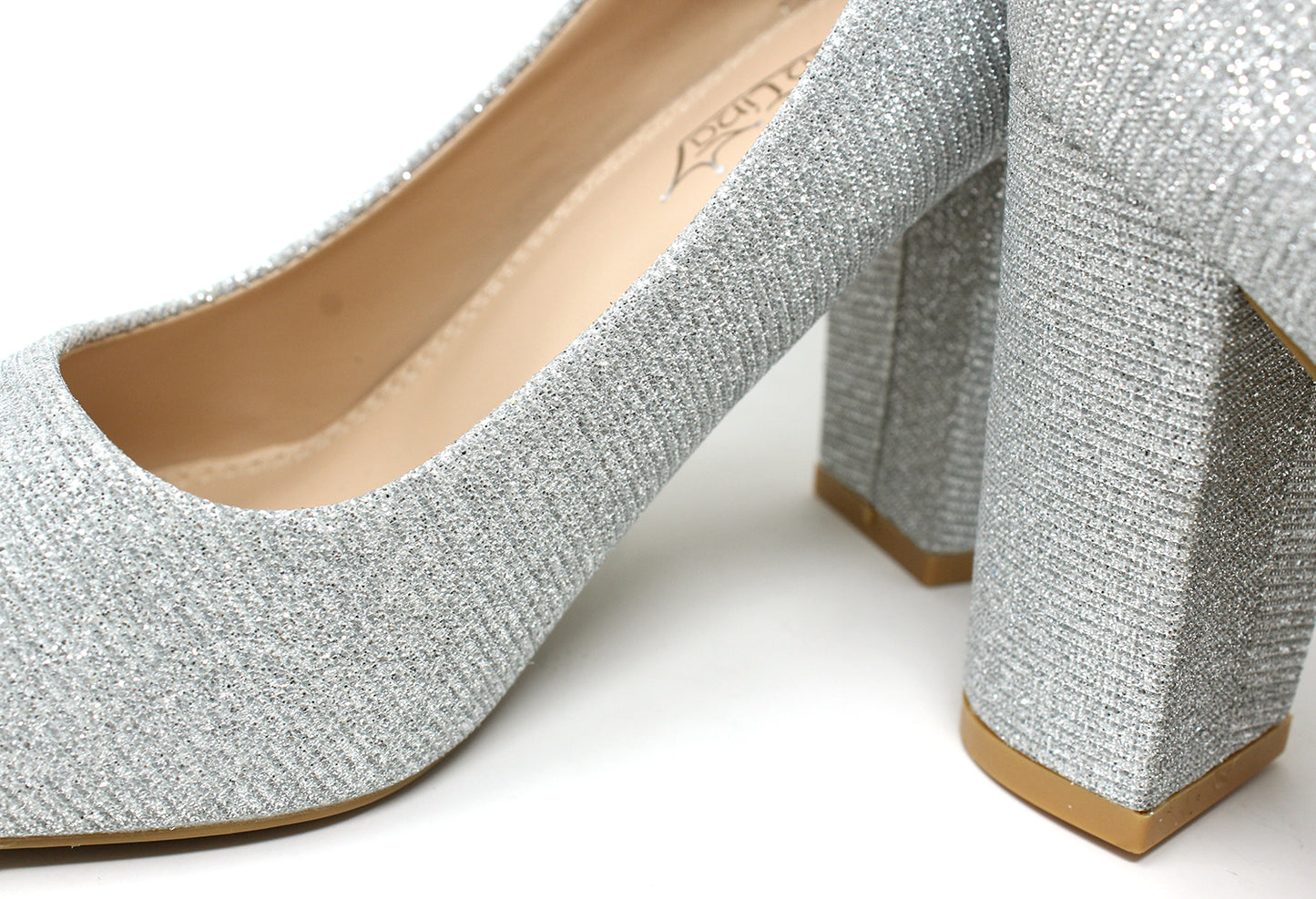 Glittered Block Heel