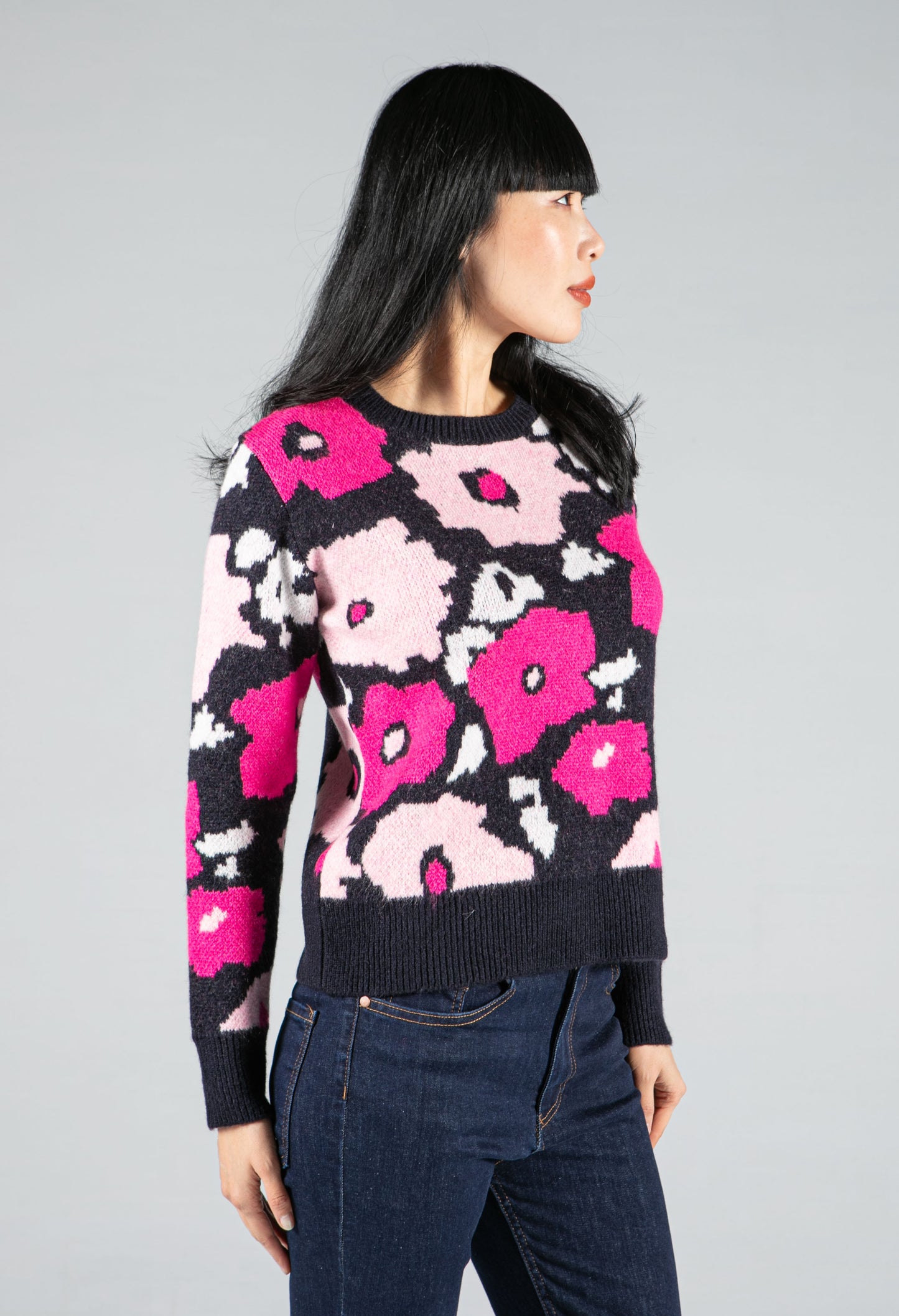 Poppy Design Pullover Knit