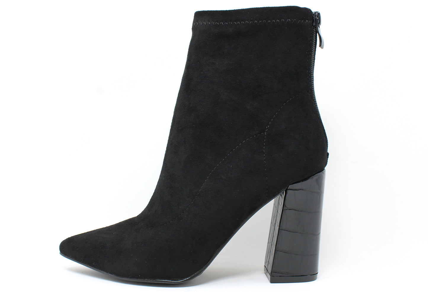 Classic Ankle Boo with Snake Block Heel