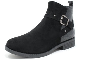 Snake Panel Studded Ankle Boot, view 2 – Pamela Scott