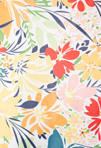 Mixed Floral Print Silk Feel Scarf