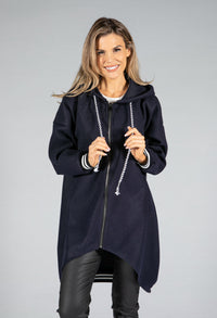 Contrast Soft Wool Touch Coat