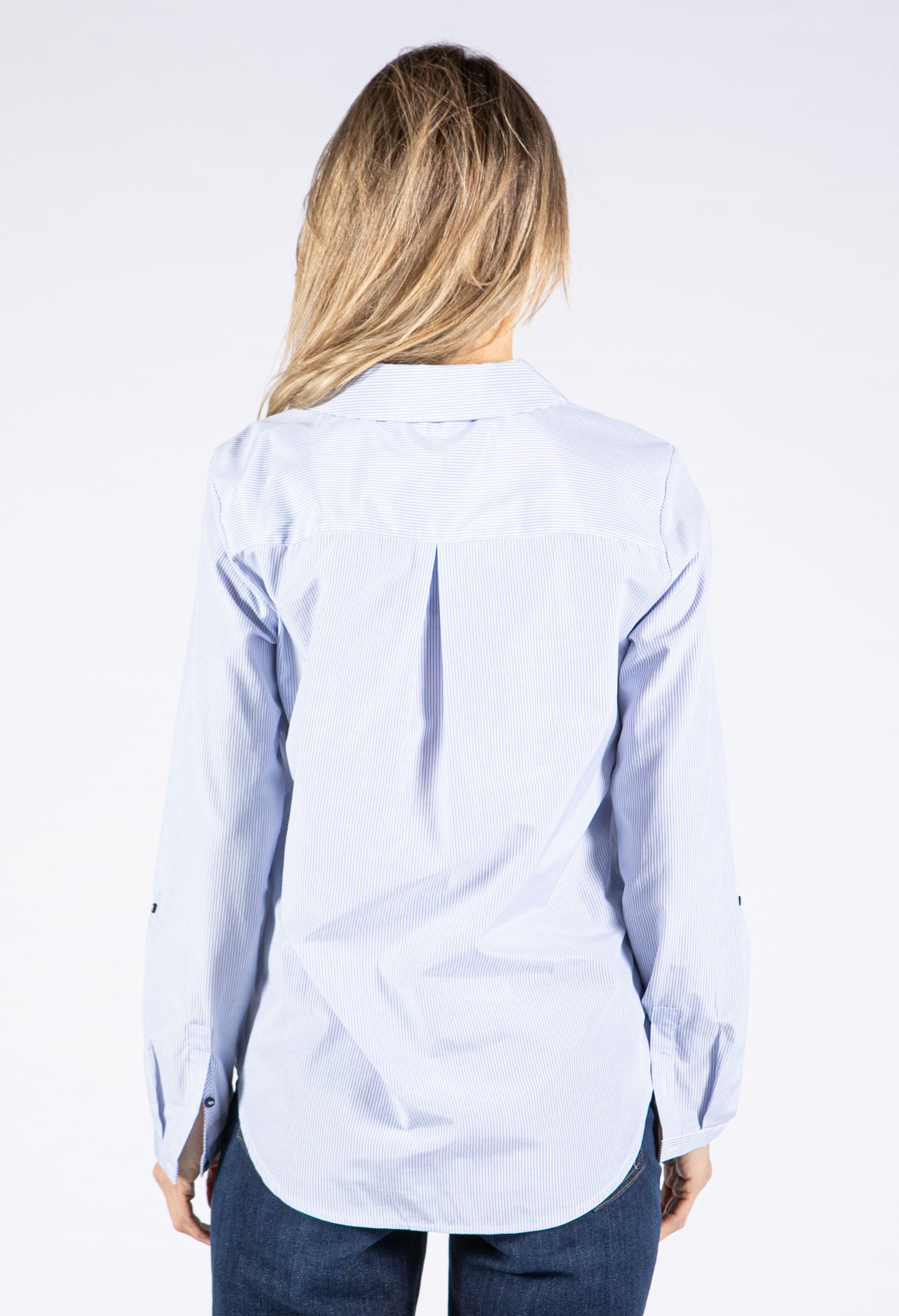 Striped Front Pocket Blouse