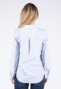 Striped Front Pocket Blouse