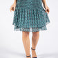 Abstract Print Plisse Pleated Skirt