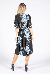 Abstract Floral Midi Dress