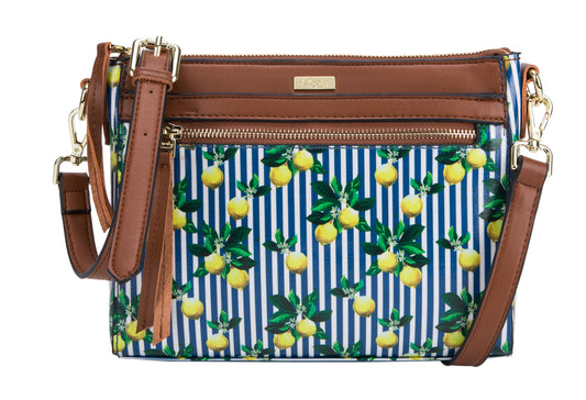 Lemon Stripe Crossbody Bag