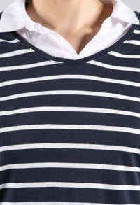 Striped Layered Look Pullover-2