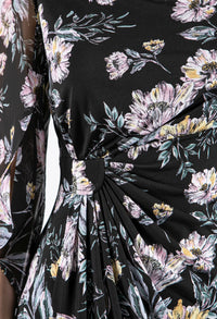 Wrap Style Gathered Detail Dress