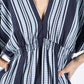 Stripe and Polka Dot V Neckline Dress