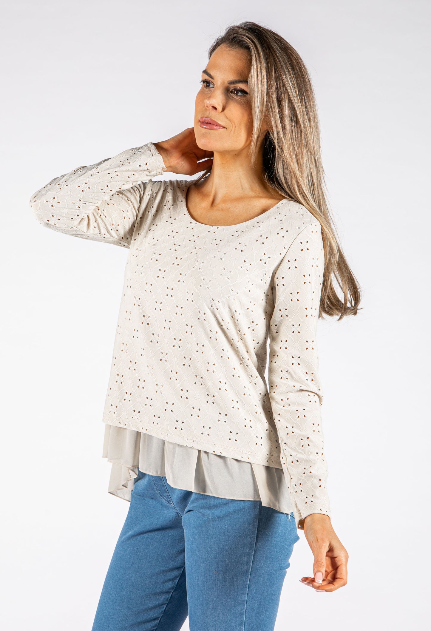 Layered Look Cut Out Detailing Top