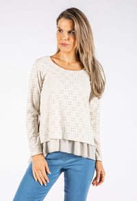 Layered Look Cut Out Detailing Top